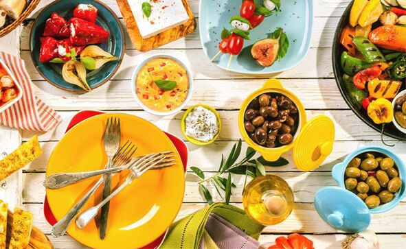 Akdeniz diyeti için yiyecekler